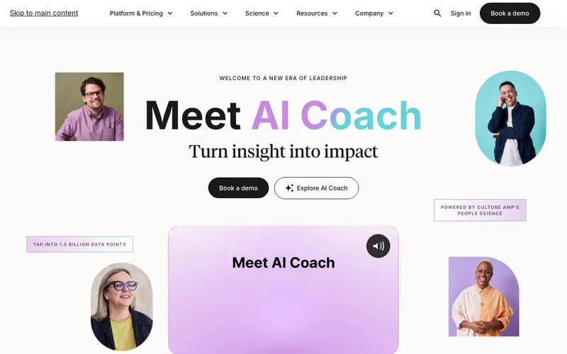 Aperçu de l'interface Culture Amp