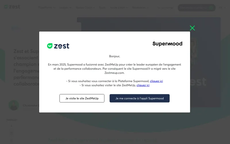 Aperçu de l'interface Supermood