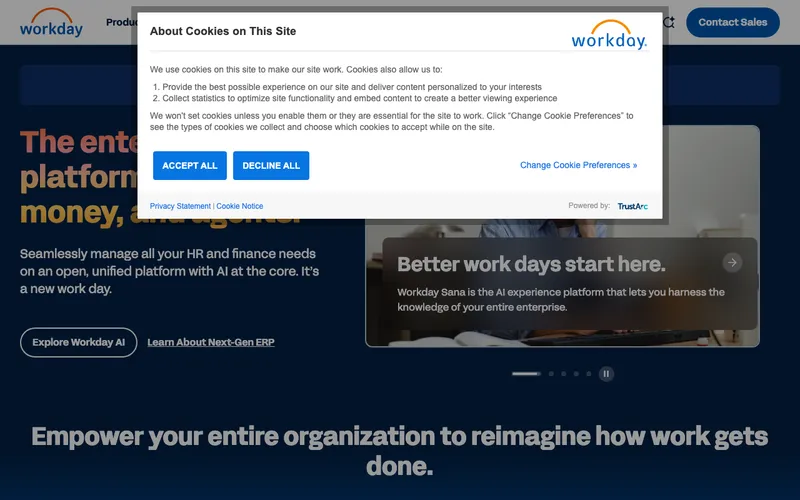 Aperçu de l'interface Workday Peakon Employee Voice