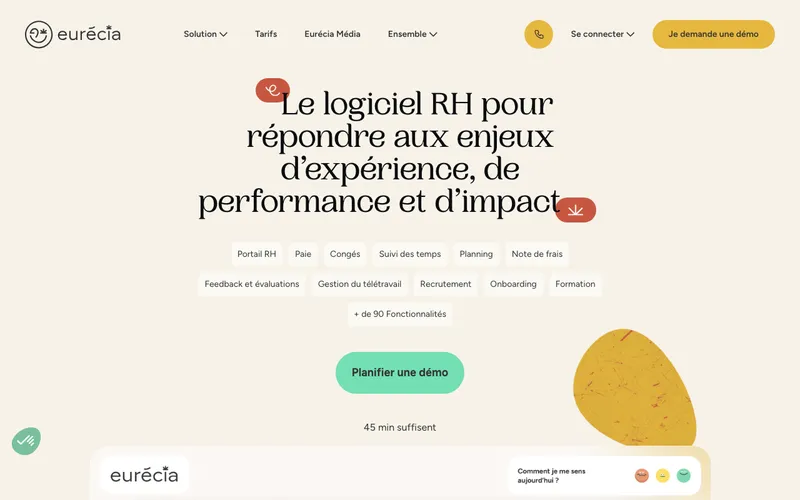 Aperçu de l'interface Eurécia