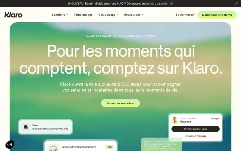 Aperçu de l'interface Klaro