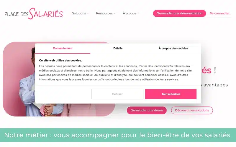 Aperçu de l'interface Place des Salariés