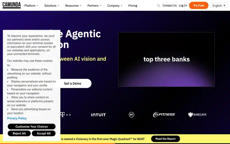 Aperçu de l'interface Camunda