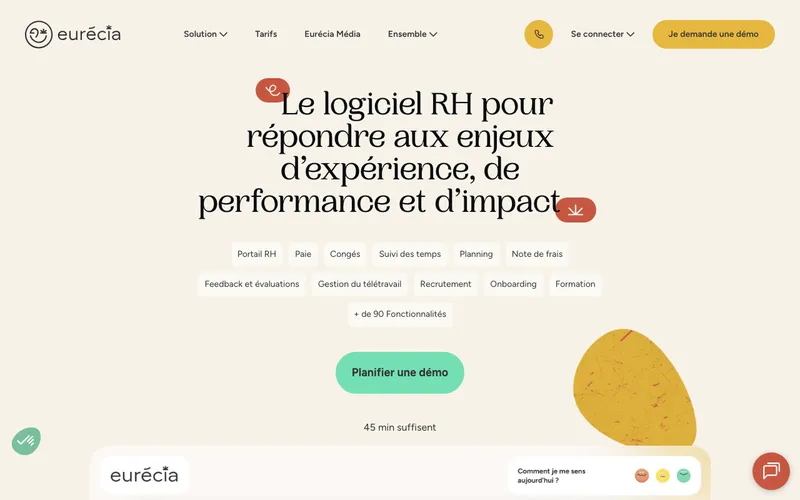 Aperçu de l'interface Eurécia