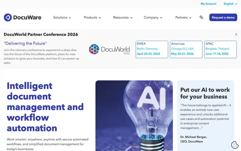 Aperçu de l'interface DocuWare