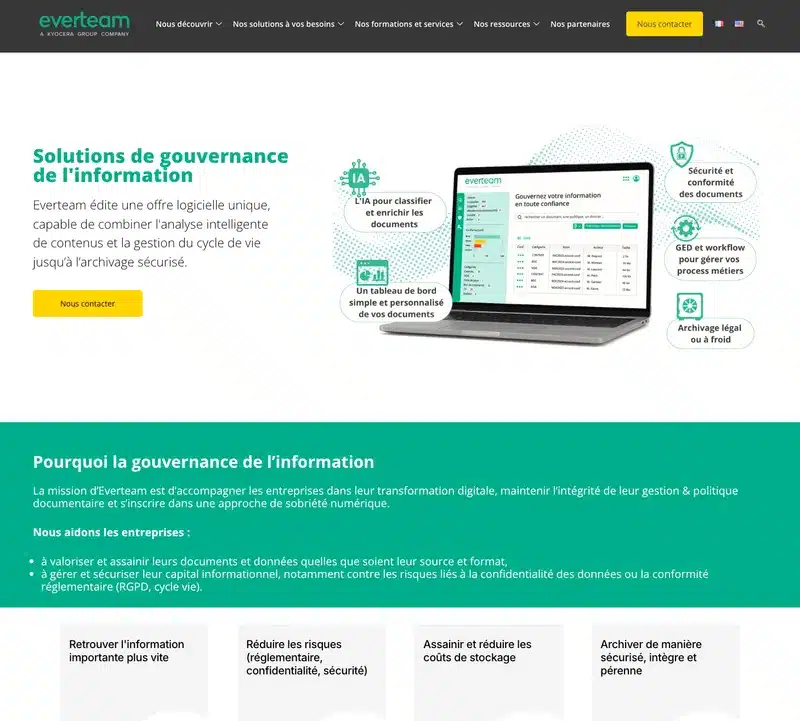 Aperçu de l'interface Everteam