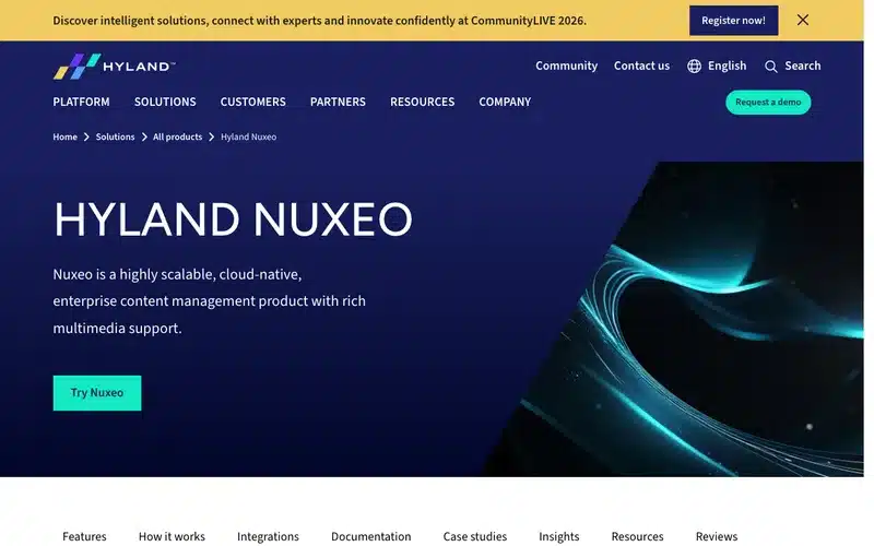 Aperçu de l'interface Nuxeo