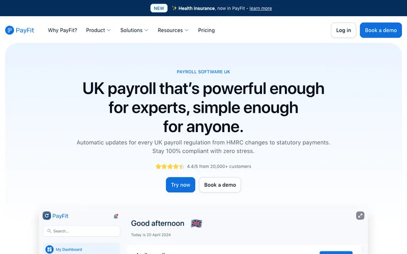 Aperçu de l'interface PayFit