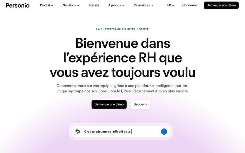 Aperçu de l'interface Personio