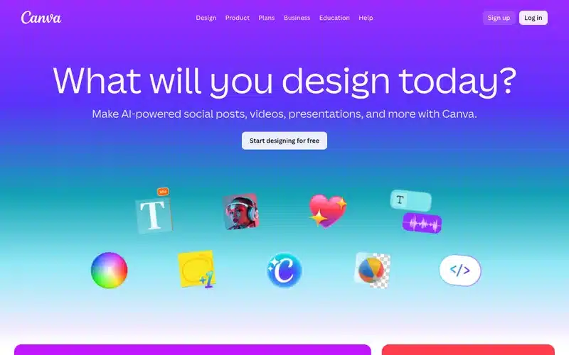 Aperçu de l'interface Canva