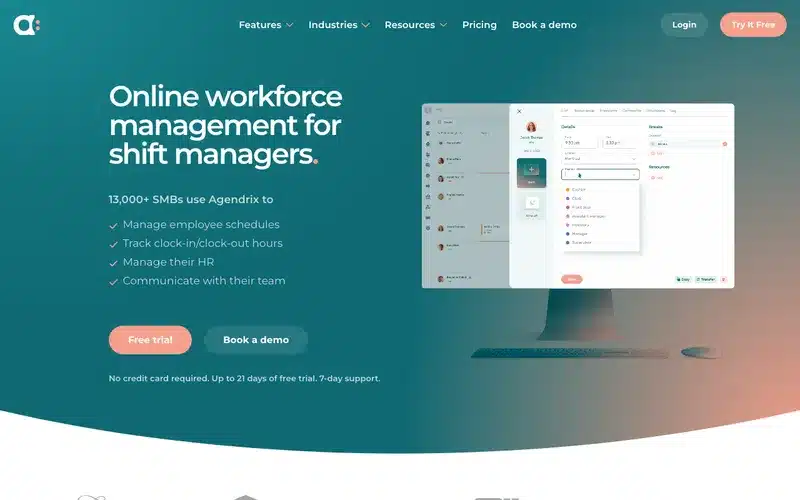 Aperçu de l'interface Agendrix