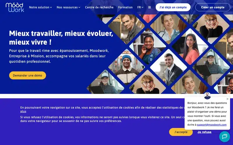 Aperçu de l'interface Moodwork