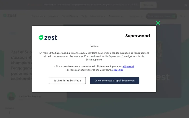 Aperçu de l'interface Supermood
