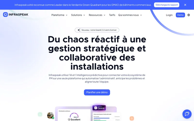 Aperçu de l'interface Infraspeak