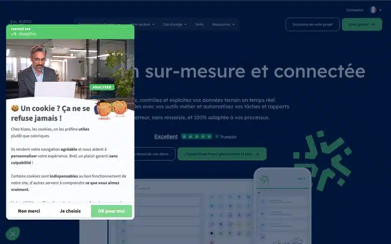 Aperçu de l'interface Kizeo Forms