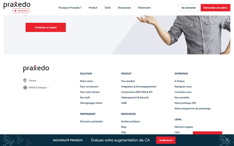 Aperçu de l'interface Praxedo