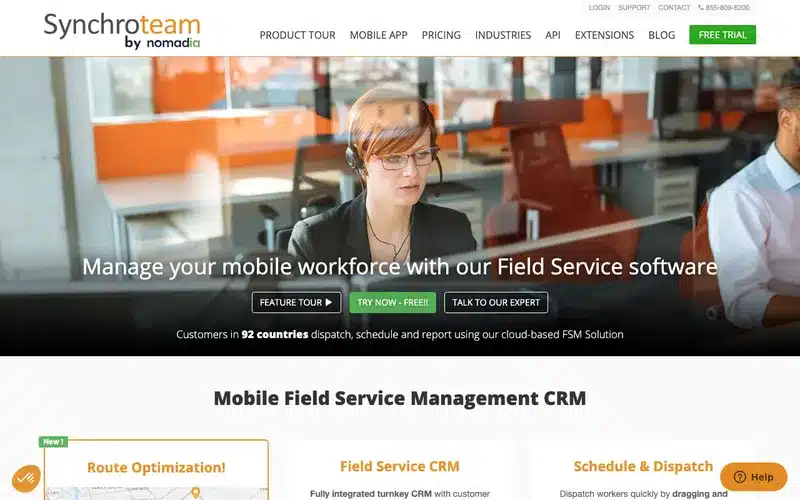 Aperçu de l'interface Synchroteam