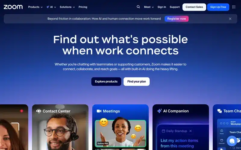Aperçu de l'interface Zoom