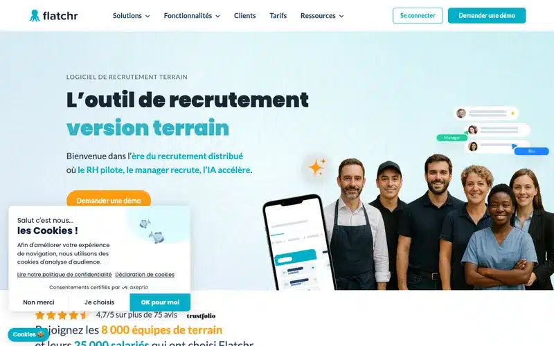 Aperçu de l'interface Flatchr Referral