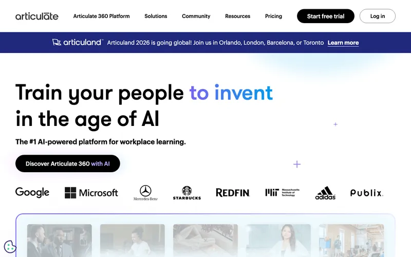Aperçu de l'interface Articulate 360