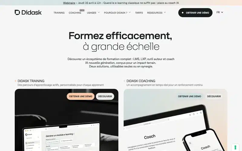 Aperçu de l'interface Didask