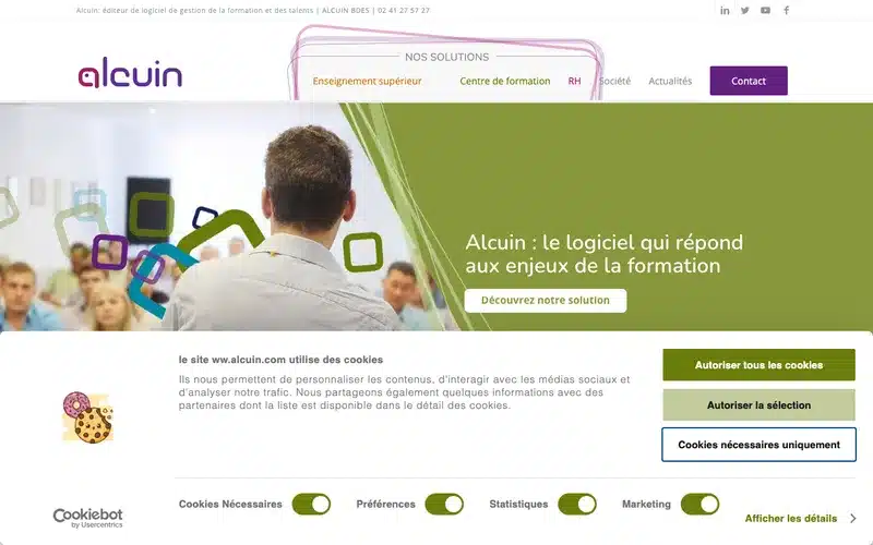 Aperçu de l'interface Alcuin