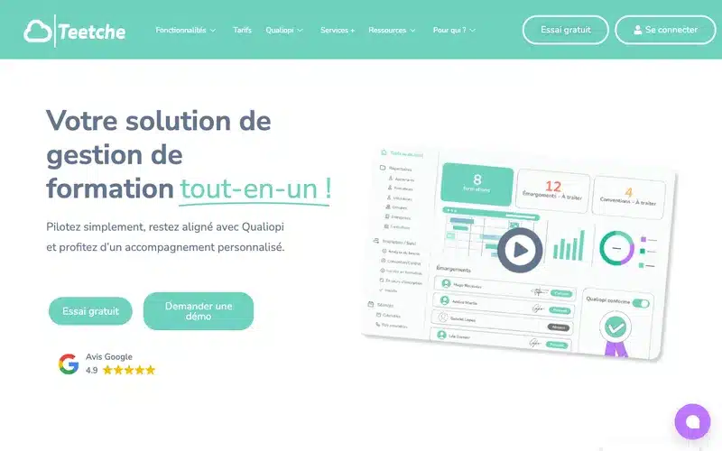 Aperçu de l'interface Teetche