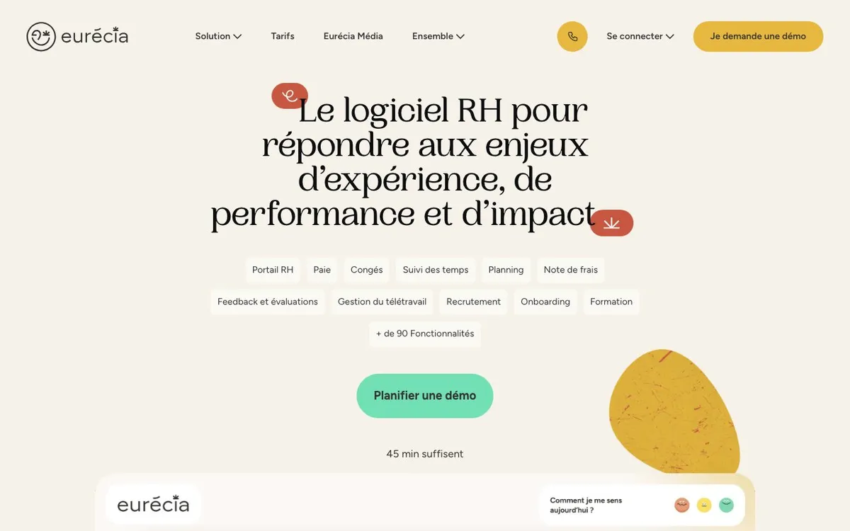 Aperçu de l'interface Eurécia