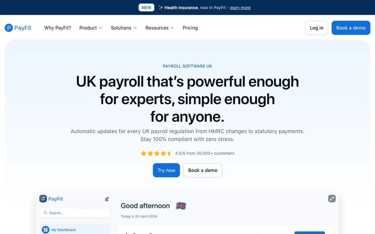 Aperçu de l'interface Payfit