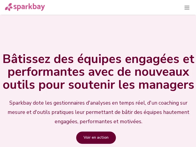 Aperçu de l'interface Sparkbay