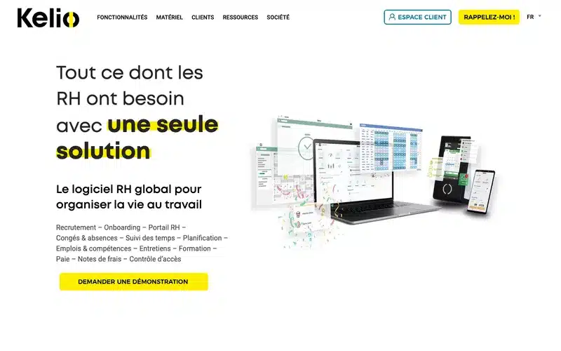 Aperçu de l'interface Kelio