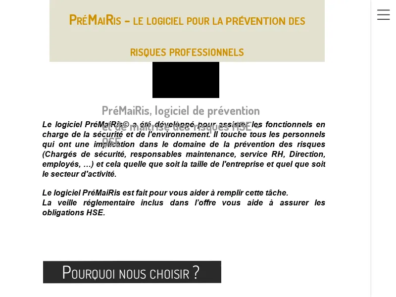 Aperçu de l'interface PréMaiRis