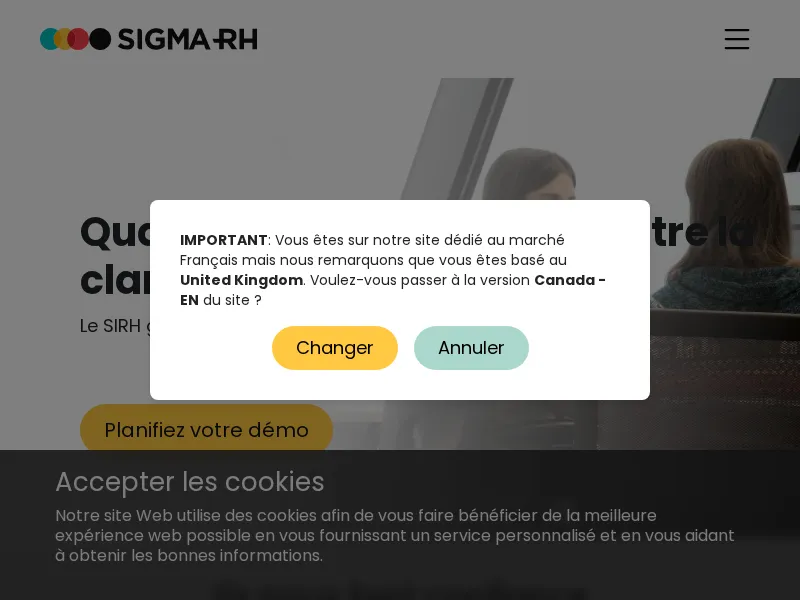 Aperçu de l'interface SIGMA-RH