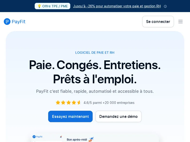 Aperçu de l'interface PayFit