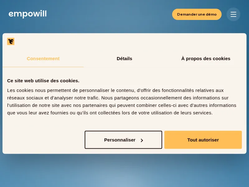 Aperçu de l'interface Empowill