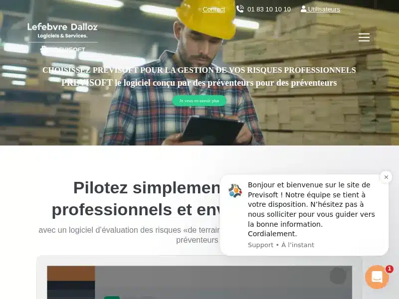 Aperçu de l'interface Previsoft