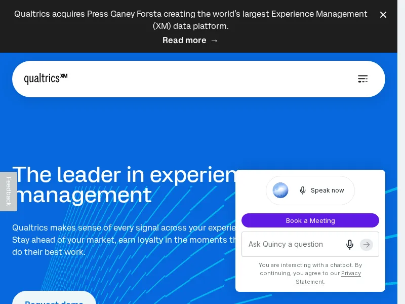 Aperçu de l'interface Qualtrics EmployeeXM