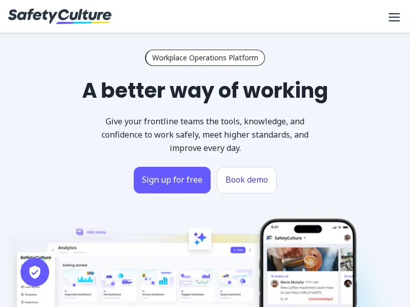 Aperçu de l'interface SafetyCulture