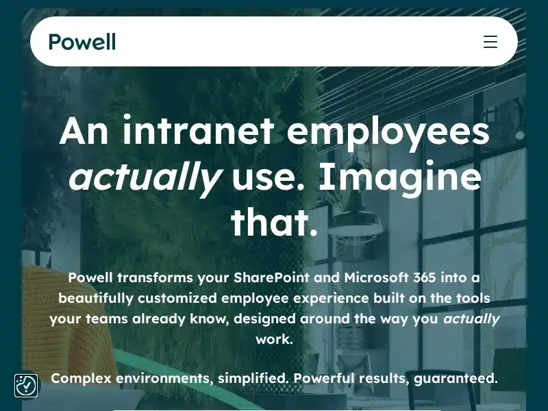 Aperçu de l'interface Powell Software