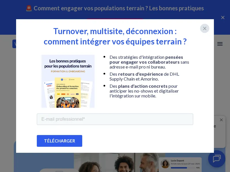 Aperçu de l'interface Workelo