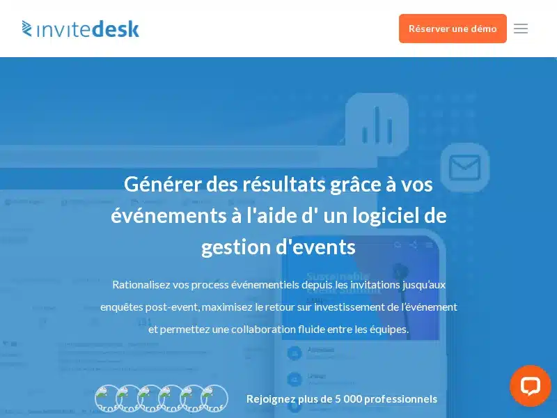 Aperçu de l'interface InviteDesk