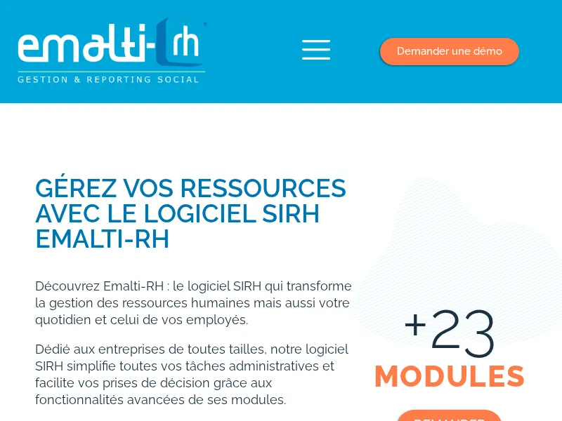 Aperçu de l'interface Emalti-RH Module Handicap