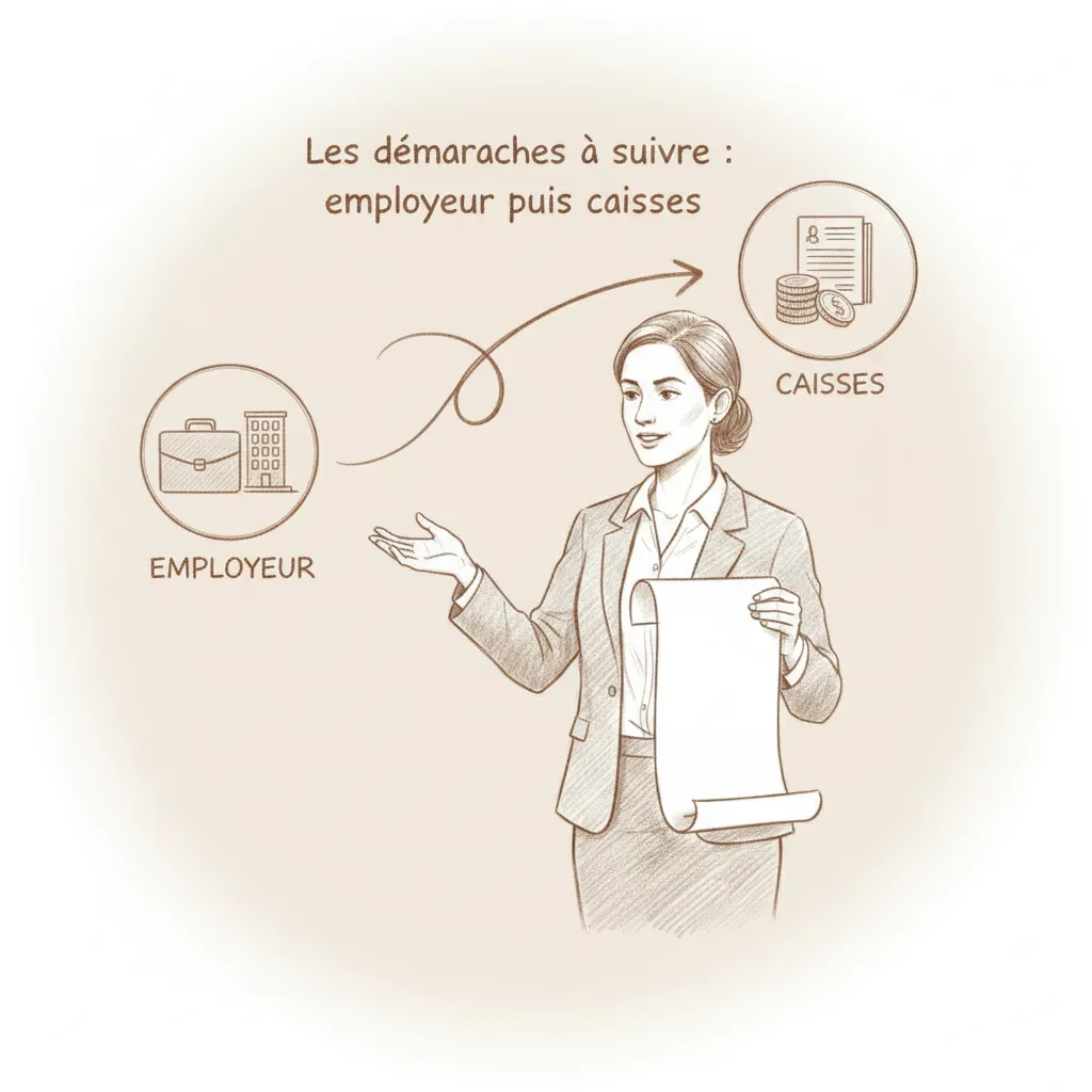 les démarches à suivre : employeur puis caisses