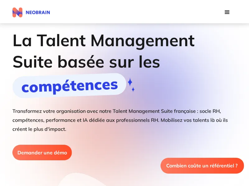 Aperçu de l'interface Neobrain