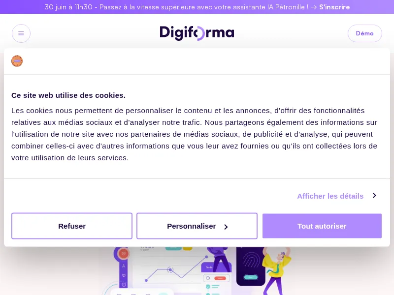 Aperçu de l'interface Digiforma