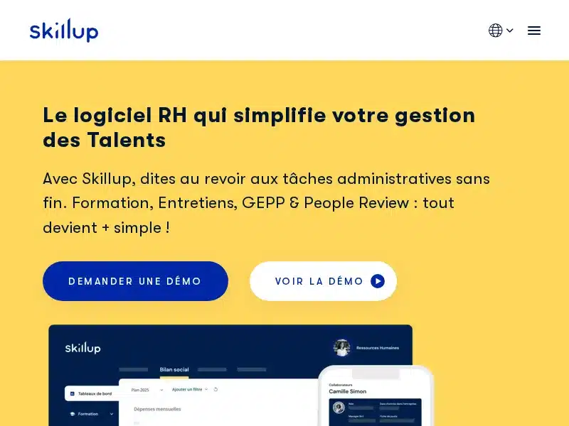 Aperçu de l'interface Skillup