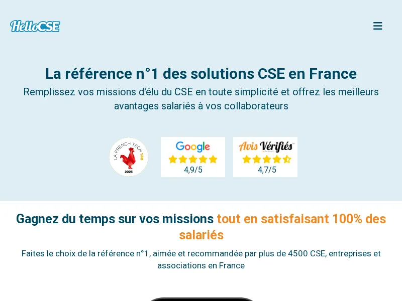 Aperçu de l'interface HelloCSE