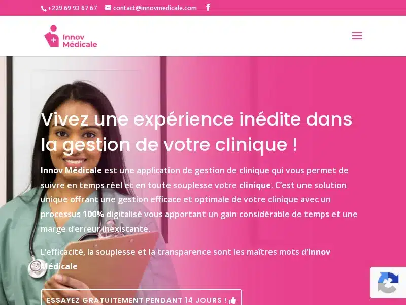 Aperçu de l'interface Innov Médicale