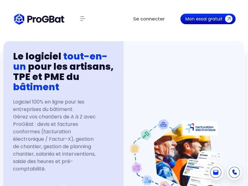 Aperçu de l'interface Progbat