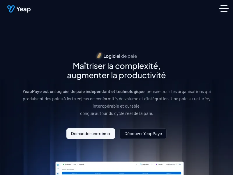 Aperçu de l'interface Yeap.ai